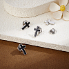 4Pcs Cross Brass Enamel Lapel Pin Backs for Backpack Clothes JEWB-GA0001-52-4