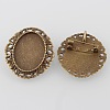 Vintage Alloy Brooch Cabochon Bezel Settings PALLOY-O038-30AB-NF-1