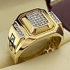 Square Alloy with Crystal Rhinestone Finger Rings FS-WG4A2D8-08-1