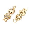 Brass Micro Pave Black Cubic Zirconia Pendants CU-CBA9AFC-01G-01-2
