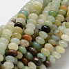 1 Strand Rondelle Natural Flower Amazonite Beads Strands G-PA0001-66-3