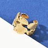 304 Stainless Steel Adjustable Open Cuff Rings for Women RJEW-K299-01G-3