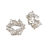 Heartbeat Brass Micro Pave Clear Cubic Zirconia European Beads CU-CBA6A75-22P-2