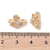 Brass Micro Pave Cubic Zirconia Slide Charms KK-B100-059G-01-3