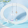 2Pcs 2 Styles Glass & Alloy Butterfly Hanging Suncathers HJEW-LP0002-89A-1