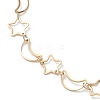 Ion Plating(IP) 304 Stainless Steel Star & Moon Link Chain Anklets for Men Women STAS-B039-15G-2