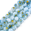 Round Millefiori Glass Beads Strands X1-LK-P001-36-1