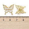Butterfly Brass Micro Pave Cubic Zirconia Stud Earrings EJEW-M082-17G-02-3