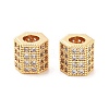 Column Brass Micro Pave Clear Cubic Zirconia Beads KK-S394-05D-2