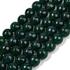 Natural Green Onyx Agate(Dyed & Heated) Beads Strands G-R009-A01-01-2