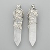 Natural Quartz Crystal Pointed Pendants G-O164-02-P05-1