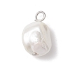 Electroplated Shell Pearl Nuggets Charms PALLOY-JF04641-02-3