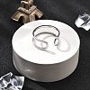 304 Stainless Steel Hollow Cuff Rings for Women RJEW-S395-01P-3