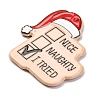 Christmas Series Printed Opaque Acrylic Pendants OACR-Q080-01B-2