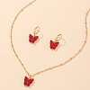 Butterfly Alloy Resin Pendant Necklaces & Hoop Earrings Sets for Women WGFA008-10-1