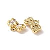 Brass with Glass Rhinestone Charms KK-B079-09G-2