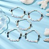 Summer Beach Starfish Synthetic Turquoise & Freshwater Shell Braided Bead Bracelets BJEW-JB10427-2