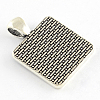 Tibetan Style Square Alloy Pendant Cabochon Settings TIBEP-Q051-17AS-RS-2