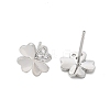 Brass Clover Stud Earrings EJEW-R016-20P-2