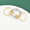 Brass Micro Pave Cubic Zirconia Finger Rings RJEW-D325-01PG-04-3