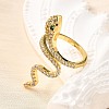 Brass Micro Pave Cubic Zirconia Cuff Rings RJEW-D308-03G-B-2