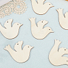 40Pcs Unfinished Wood Pendant Decoration BIRD-CP0001-01-7