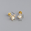 925 Sterling Silver Micro Pave Clear Cubic Zirconia with Synthetic Opal Cartilage Earrings FS-WG3DFDB-02-1