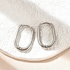 Tarnish Resistant 201 Stainless Steel Oval Hoop Earrings STAS-S103A-34P-3