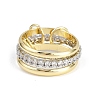 Brass Micro Pave Cubic Zirconia Finger Rings RJEW-D325-01PG-10-4