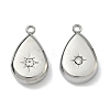 304 Stainless Steel Crystal Rhinestone Teardrop Charms STAS-L022-354P-1