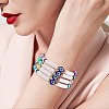 12Pcs 12 Colors Handmade Polymer Clay Heisih Beaded Stretch Bracelets Set with Evil Eye BJEW-SW00034-7