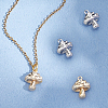 8Pcs 2 Colors Brass Micro Pave Cubic Zirconia Pendants KK-BBC0019-14-7