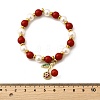 Brass Plastic Beads Bracelets BJEW-D314-02-5