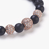 Natural Lava Rock Beads Stretch Bracelets BJEW-JB03901-3