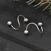 304 Stainless Steel Spiral Cartilage Earrings AJEW-A062-04P-01-2