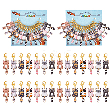 Alloy Enamel Pendant Locking Stitch Markers HJEW-AB00150