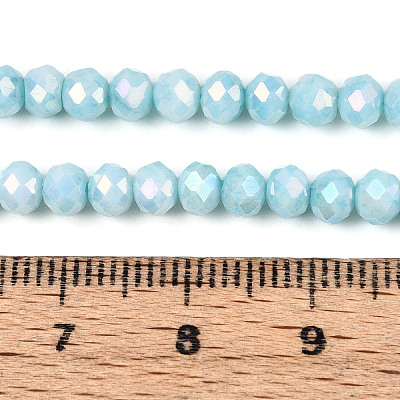 Anti-Tarnish Electroplate Rondelle Glass Beads Strands EGLA-T021-4mm-17-08-1