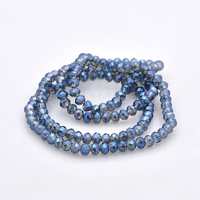 Full Rainbow Plated Faceted Rondelle Glass Beads Strands GLAA-A024C-FR03-1