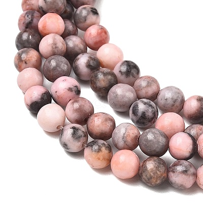 Natural Zebra Jasper Round Beads Strands X-G-E334-6mm-11-1