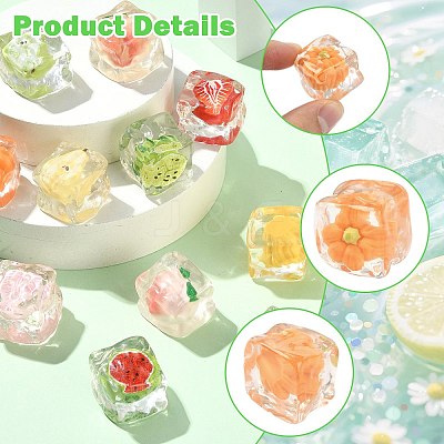 20Pcs 10 Styles Transparent Resin Cabochons RESI-CJ0005-43-1