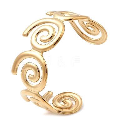 304 Stainless Steel Cuff Bangles for Women BJEW-K237-27G-1