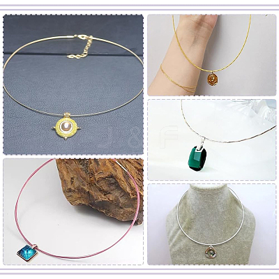 60Pcs 6 Colors Stainless Steel Wire Necklace Cord DIY Jewelry Making TWIR-UN0001-13A-1