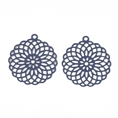 430 Stainless Steel Filigree Pendants STAS-T042-02A-1