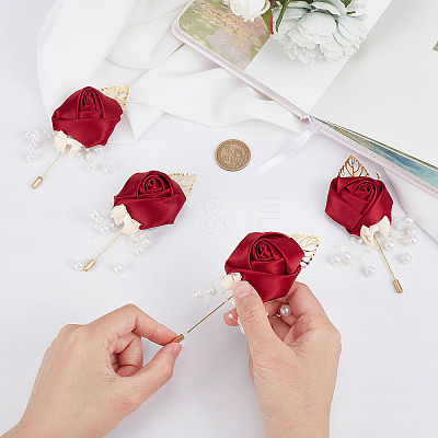 Rose Ribbon Brooch JEWB-WH0010-12B-1