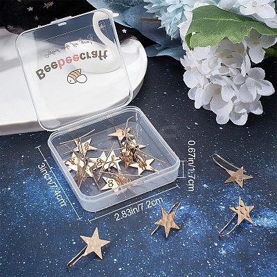 20Pcs Brass Star Earring Hooks KK-BBC0004-88-1