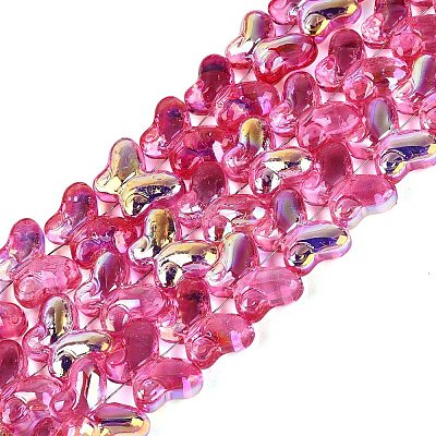 Baking Paint Electroplate Transparent Glass Beads Strands EGLA-Q136-03A-10-1