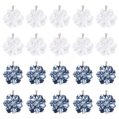 20Pcs 2 Colors Opaque Resin Pearlized Pendants PALLOY-TAC0313-1