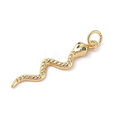 Brass Micro Pave Cubic Zirconia Pendants X-ZIRC-P121-03B-G-1