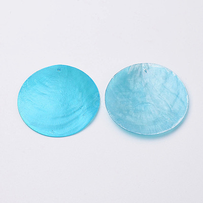 Dyed Freshwater Capiz Shell Big Pendants X-SHEL-T007-62A-1