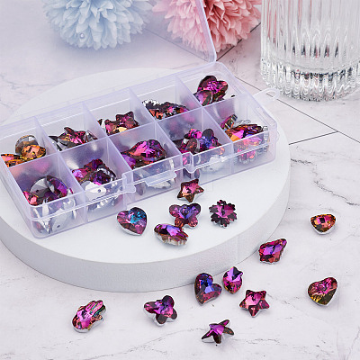 Glass Rhinestone Pendants YS-TAC0007-01B-1